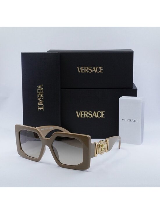 Versace VE4478U 549961 Sunglasses Beige Square Frame, Brown Gradient Lenses main image 12